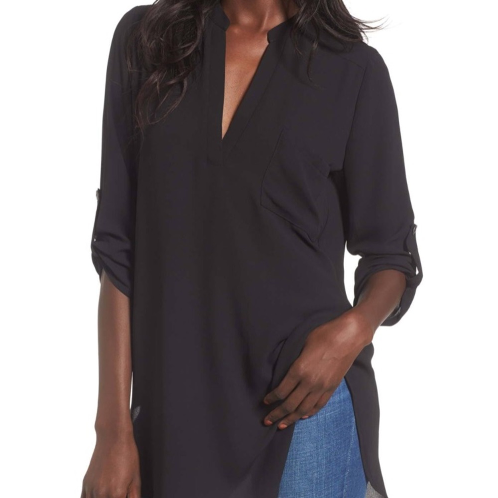 Lush perfect roll tab sleeve tunic